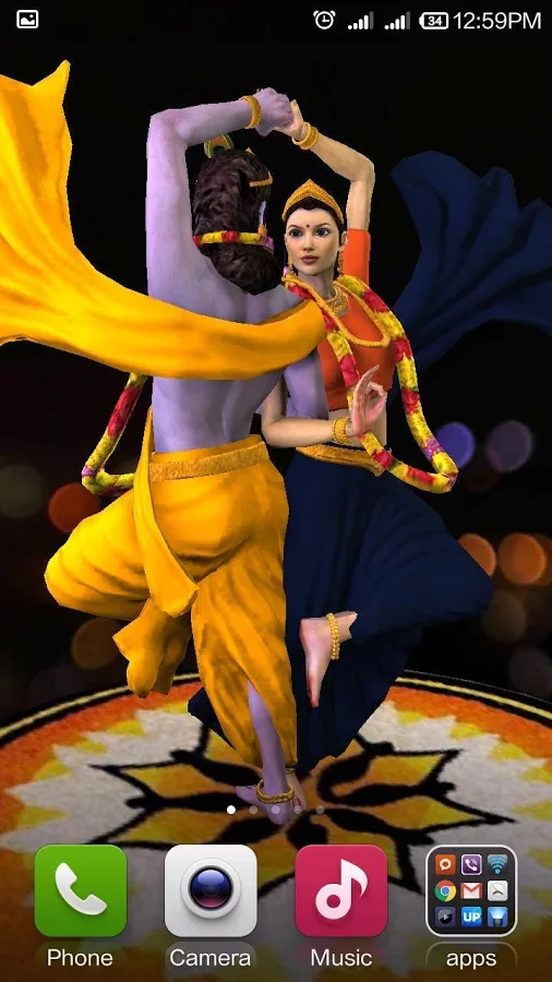 3D Radha Krishna RasaDance LWP截图2