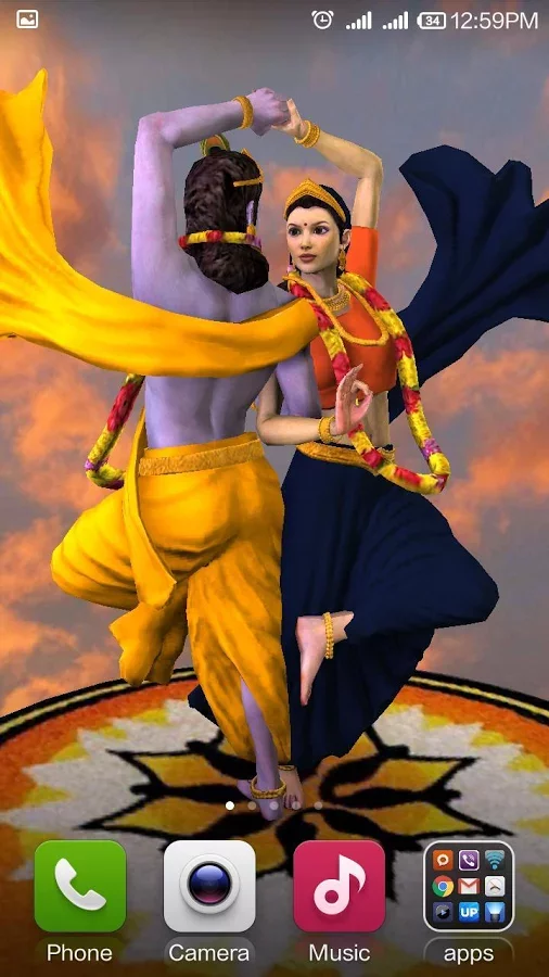 3D Radha Krishna RasaDance LWP截图4