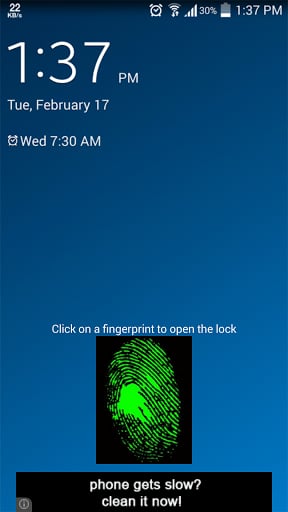 Lock Screen fingerprint joke截图1