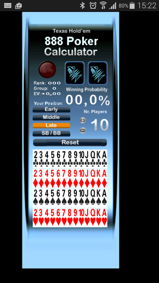 Poker Calculator for 888 Poker截图1