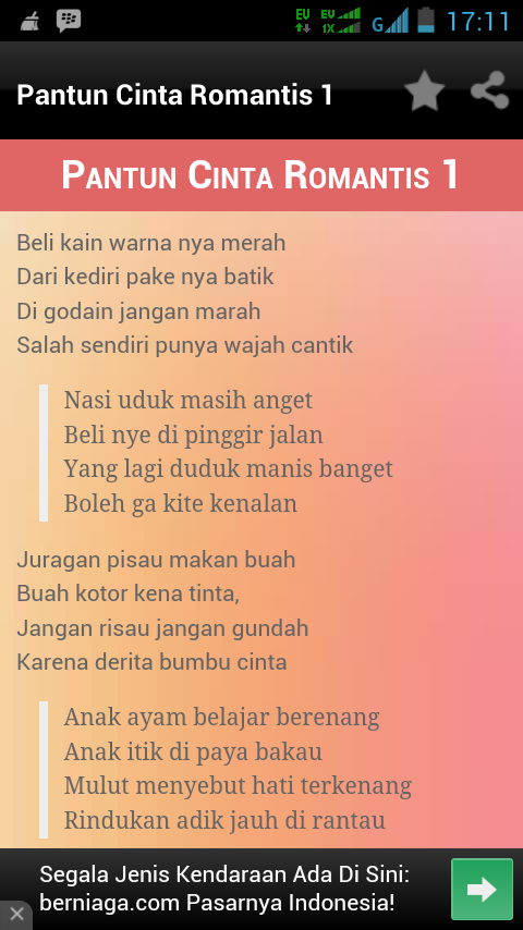 475 Pantun Cinta Romantis截图3