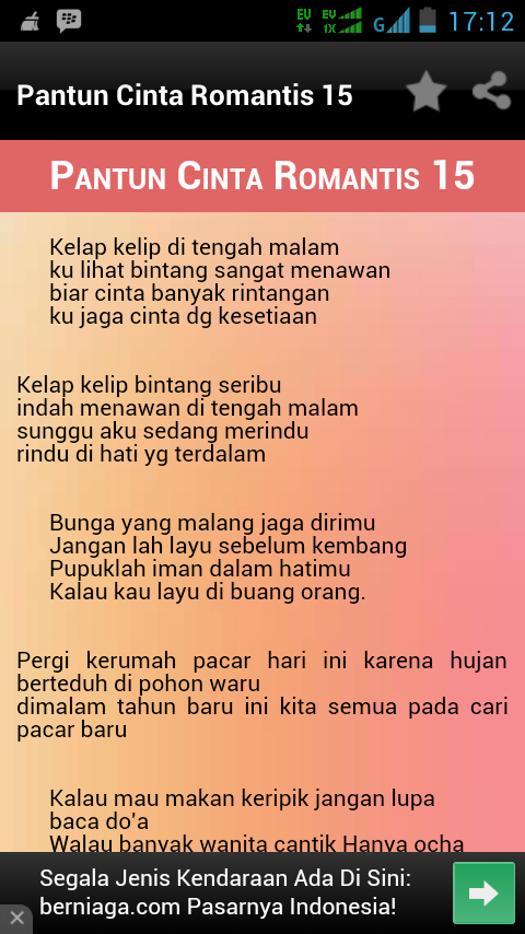 475 Pantun Cinta Romantis截图5