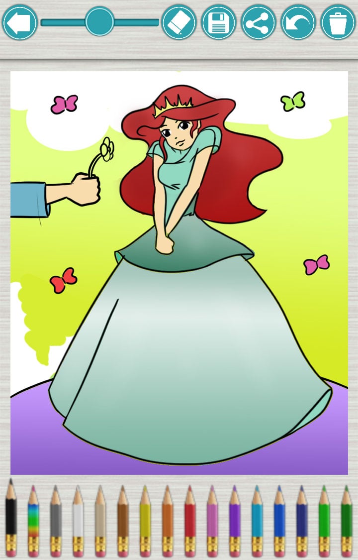 儿童画画游戏:公主涂色截图1