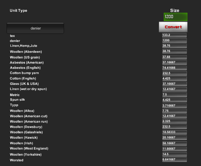 Textile Yarn Converter截图2