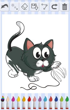 儿童画画游戏:小猫涂色截图