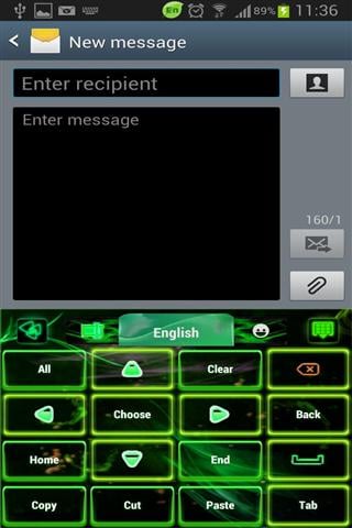 绿色火焰GO键盘主题截图3