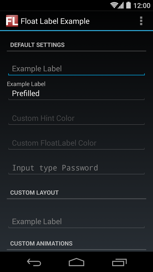 Float Label Example截图4