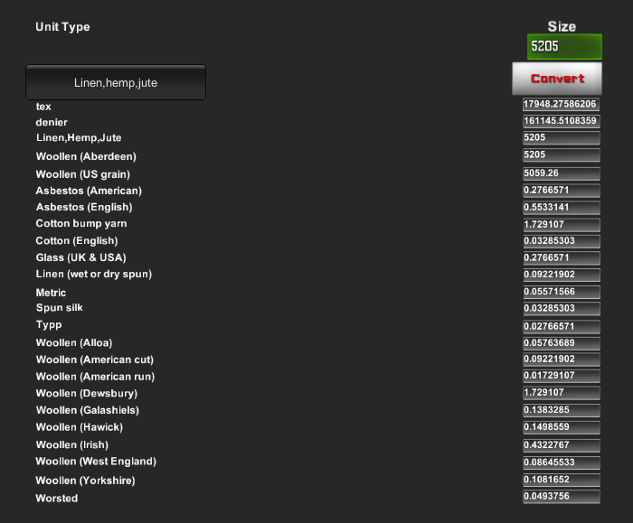 Textile Yarn Converter截图1