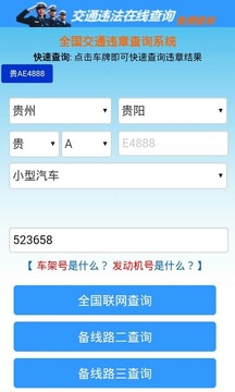 交通违章车辆查询网站截图