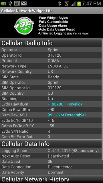 Cellular Network Widget Lite截图4