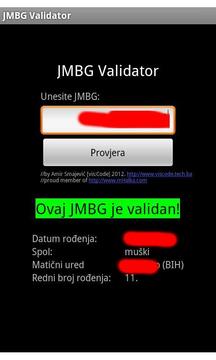 JMBG Validator截图