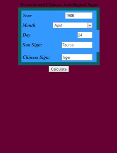 Zodiac Calculator截图2