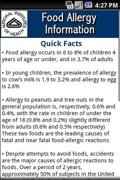 NIH: Food Allergy Information截图