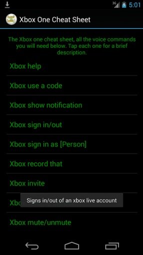 Xbox One Kinect Cheat Sheet截图1