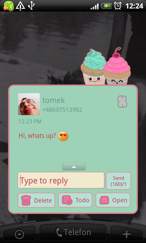 GO SMS Pro Sweet Cupcake Theme截图1