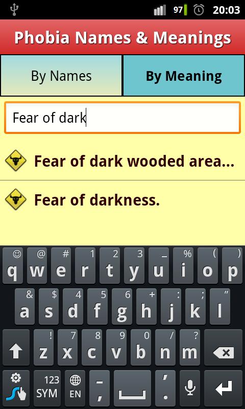 Phobias List &amp; Meanings FREE!!截图1