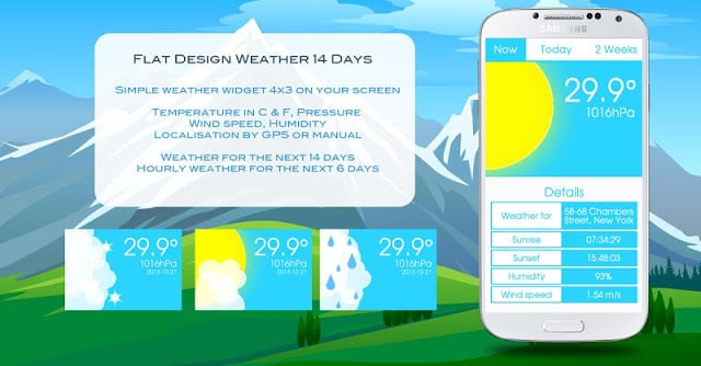 14 Days Flat Design Weather截图1