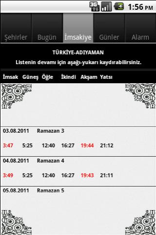 Ramazan imsakiyesi截图2