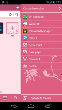 Pink Bird Boat Browser T...截图