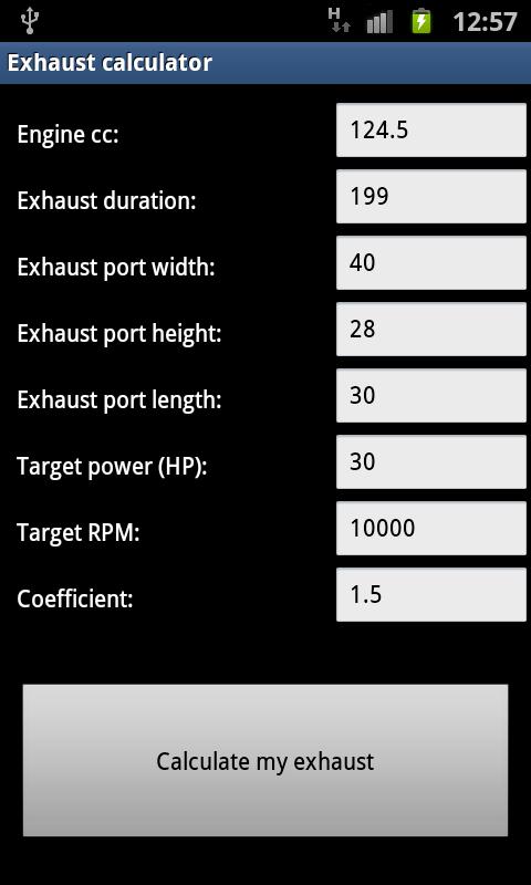 2 Stroke exhaust calculator截图3