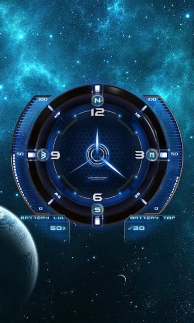 Analog Clock Space Theme截图1