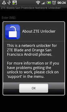 ZTE Blade/San Francisco Network Unlocker截图
