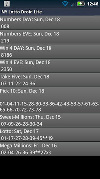 Delaware Lottery Droid Lite截图