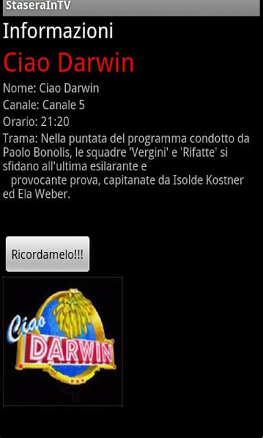 Stasera in tv Gratis截图1