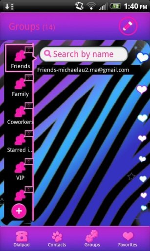 Go Contact Zebra Heart Theme 1截图2