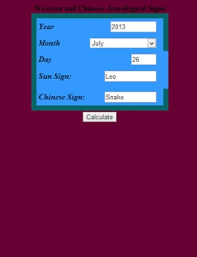 Zodiac Calculator截图4