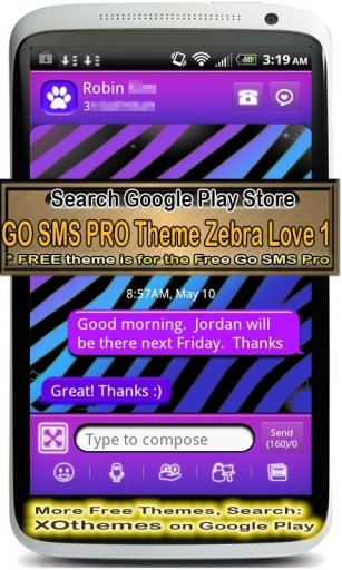 Go Contact Zebra Heart Theme 1截图4