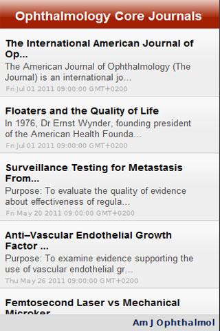 Ophthalmology Core Journals截图2