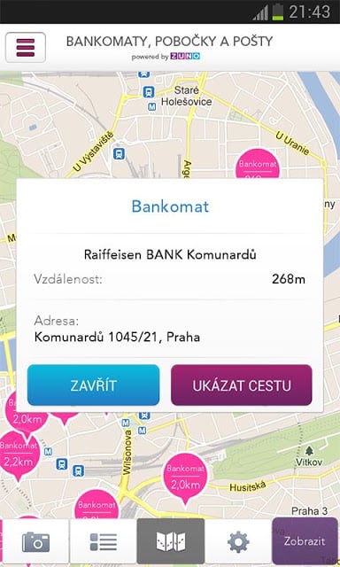 Bankomaty, pobočky a pošty CZ截图7