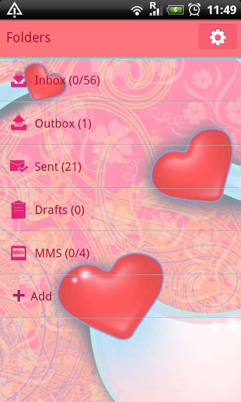 GO SMS Pro Hearts Theme Free截图7