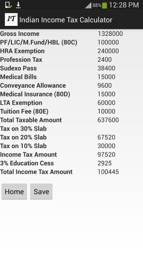Indian Income Tax Calculator截图2