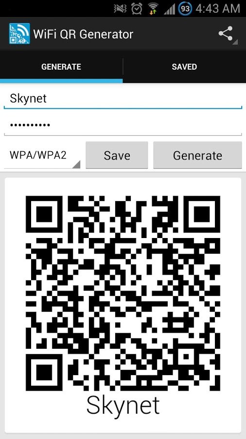 Wifi QR 代码生成器截图1