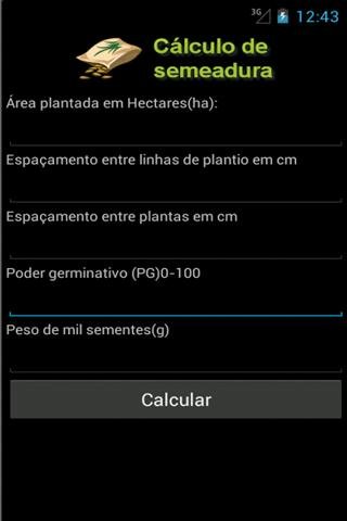 C&aacute;lculo de Semeadura截图2