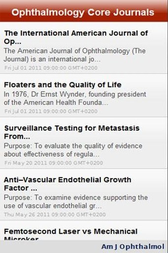 Ophthalmology Core Journals截图6