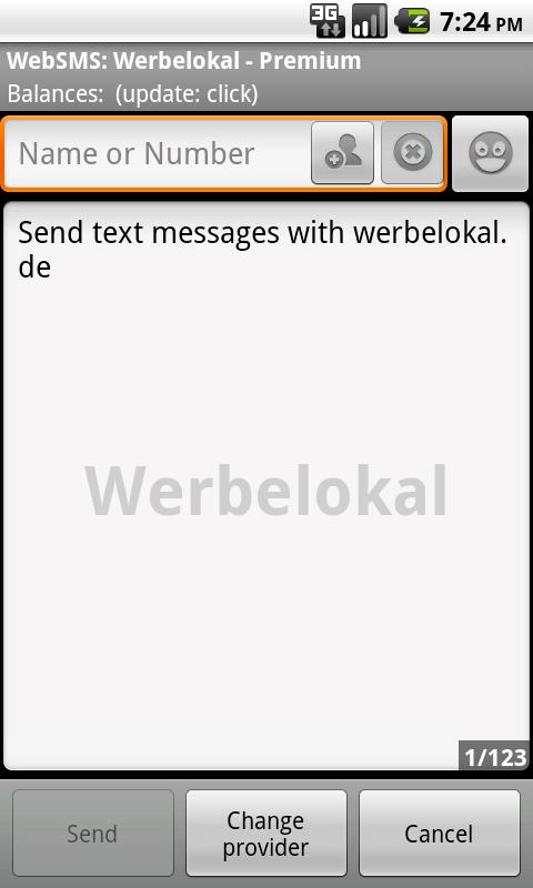 WebSMS Connector: Werbelokal截图2