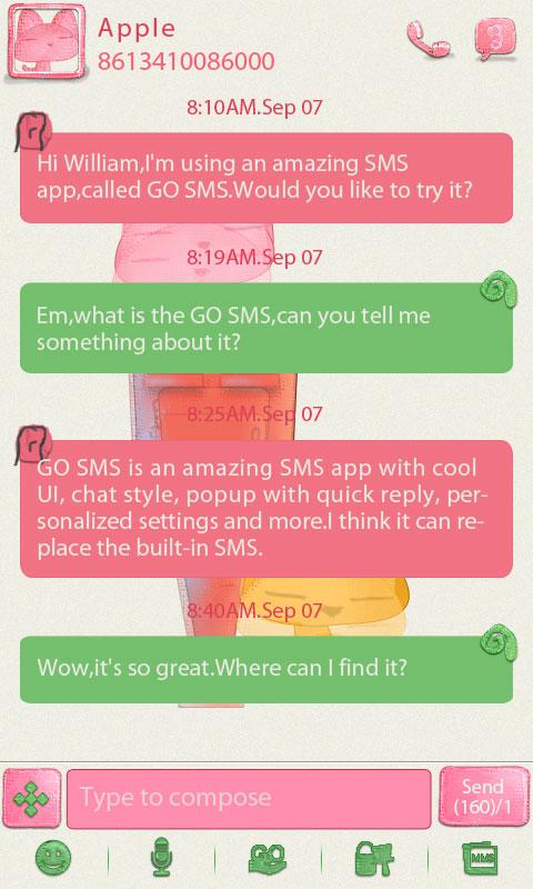 GO SMS Pro X-Wax Crayon Theme截图4