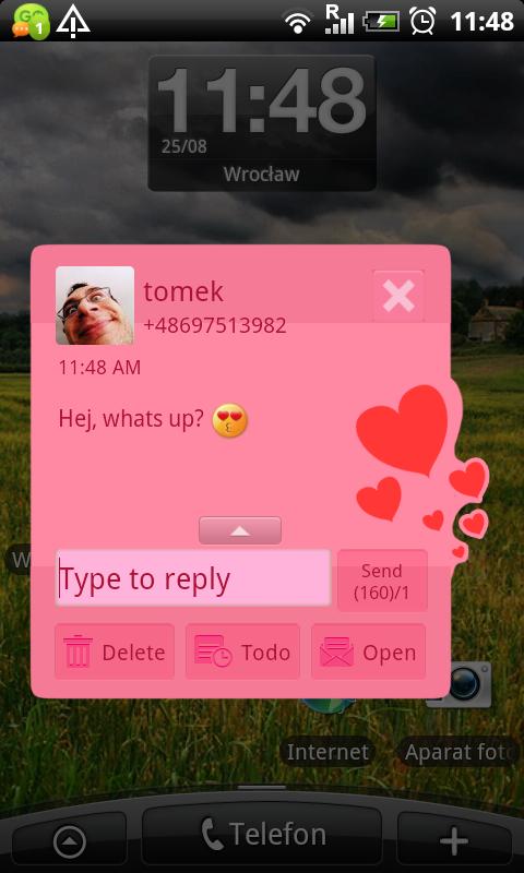 GO SMS Pro Hearts Theme Free截图4