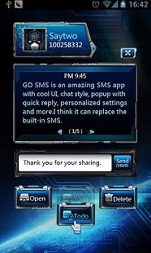 GO SMS Pro Space Popup ThemeEX截图4