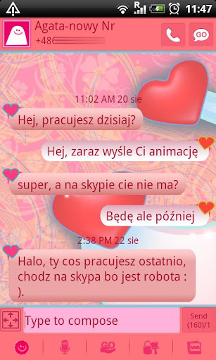 GO SMS Pro Hearts Theme Free截图9