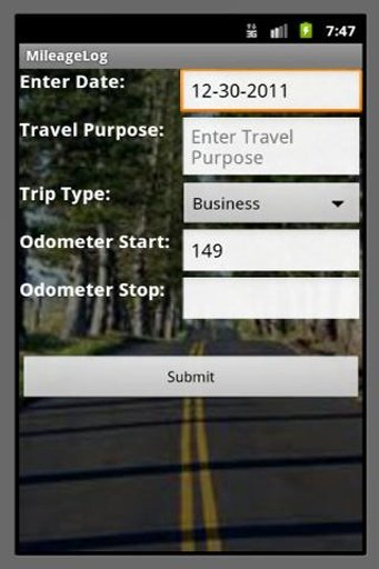 Mileage Log Free截图1