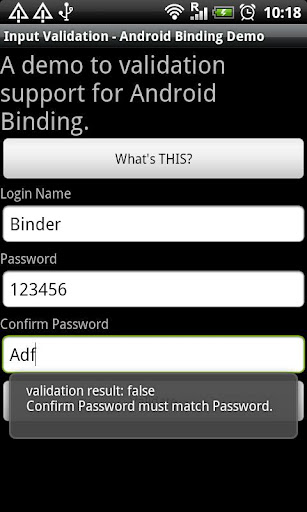 Validate:Android Binding Demo截图1