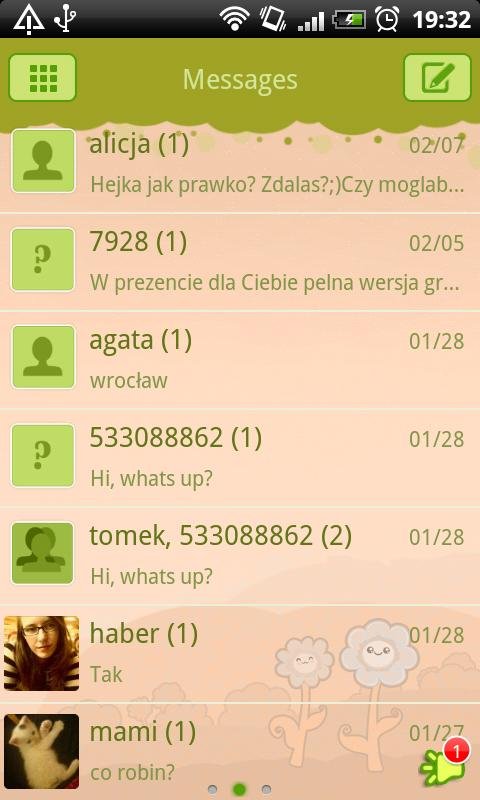 GO SMS Pro Sweet Spring Theme截图5