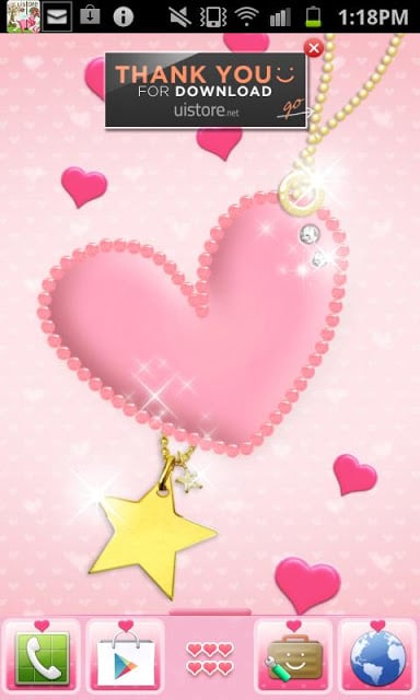 pink heart Theme截图2