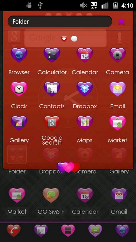 GO Launcher EX Hearts Theme截图4