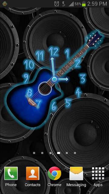 Analog Clock - Guitar Theme截图5