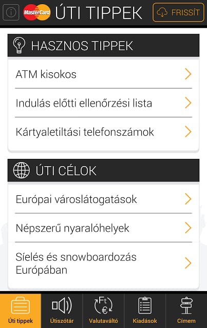 MasterCard &Uacute;ti Tippek截图3